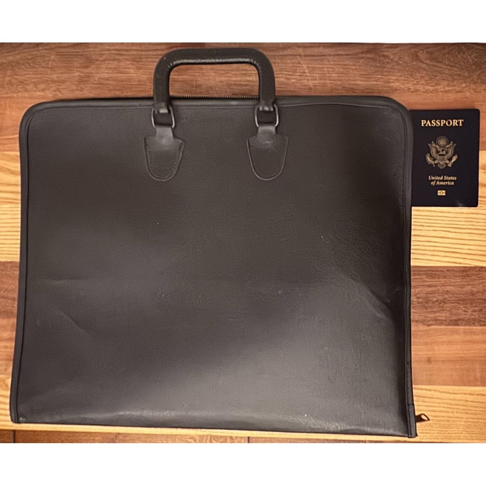 Bondstar Leather Art‎ Portfolio Briefcase Made in USA Zippered Spiral Sleeve - Picture 2 of 13